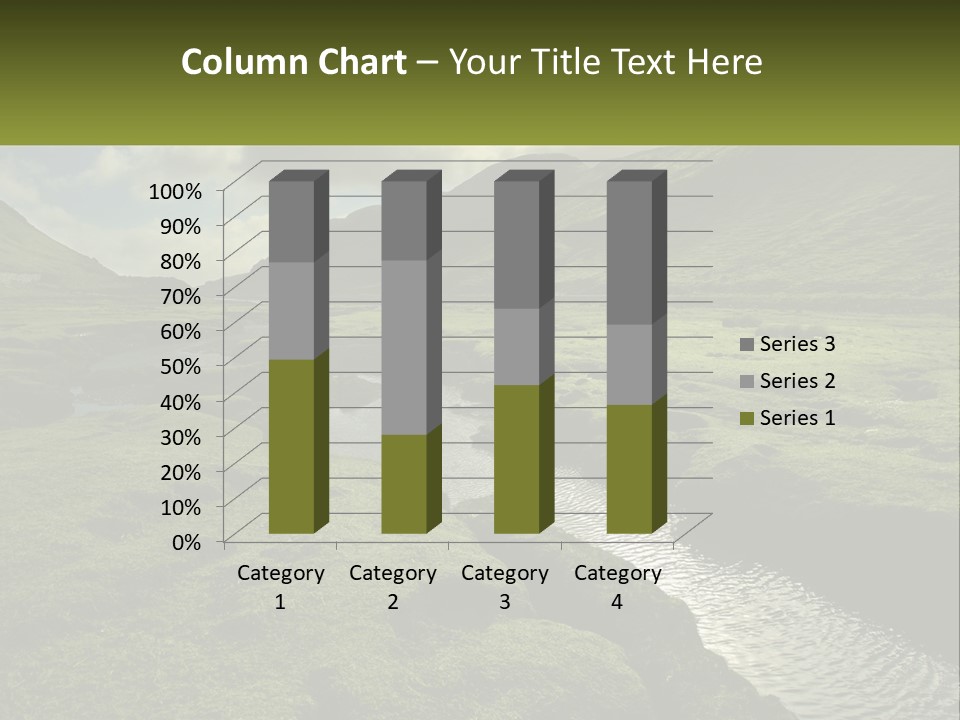 A River Running Through A Lush Green Valley PowerPoint Template