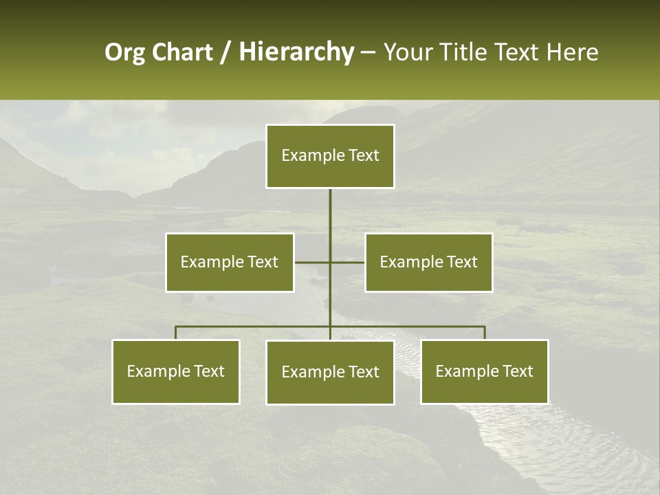 A River Running Through A Lush Green Valley PowerPoint Template