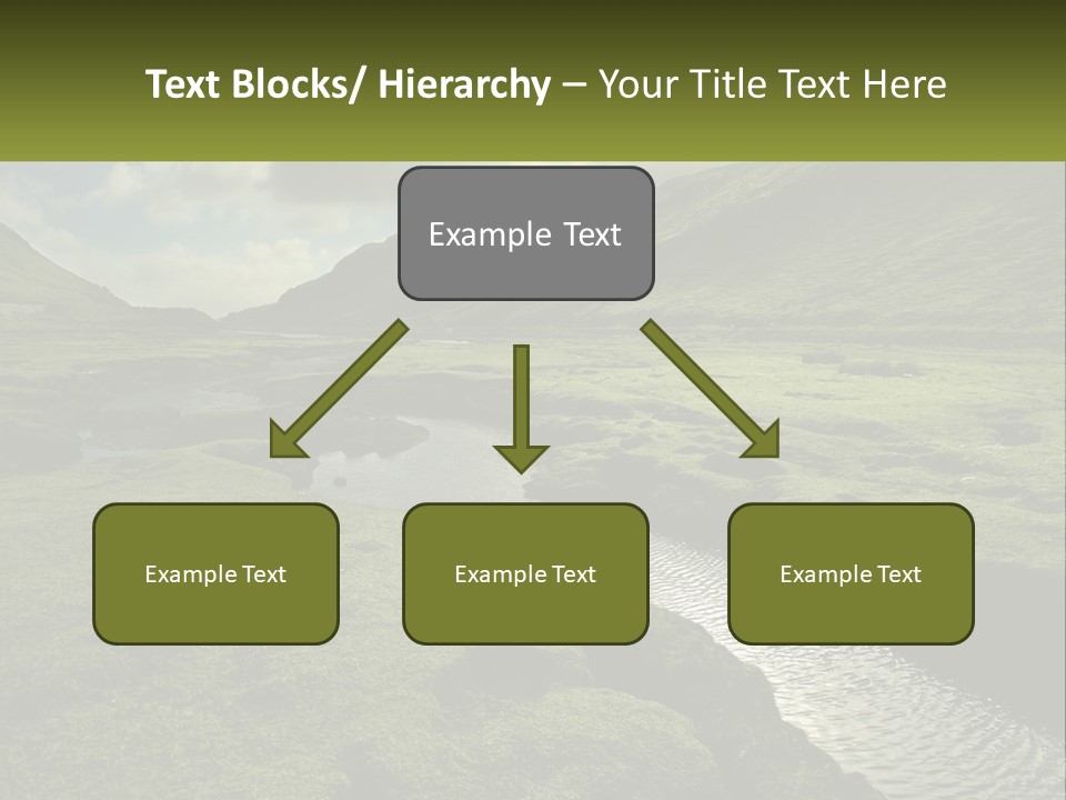 A River Running Through A Lush Green Valley PowerPoint Template