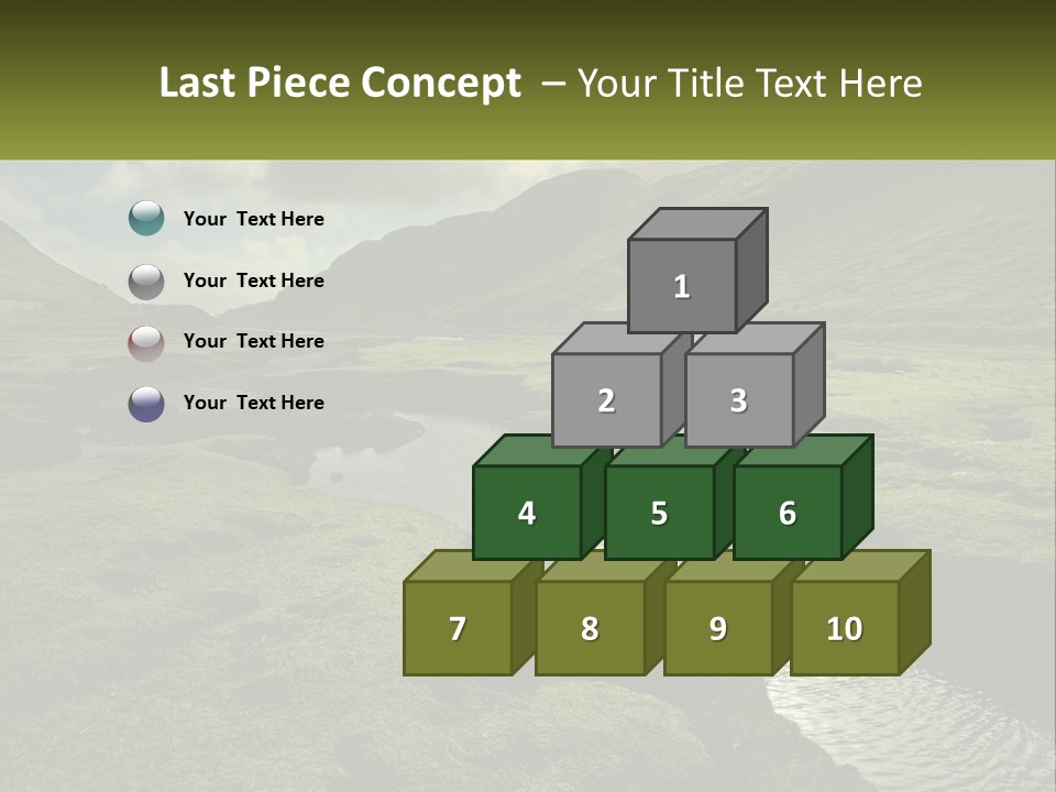 A River Running Through A Lush Green Valley PowerPoint Template