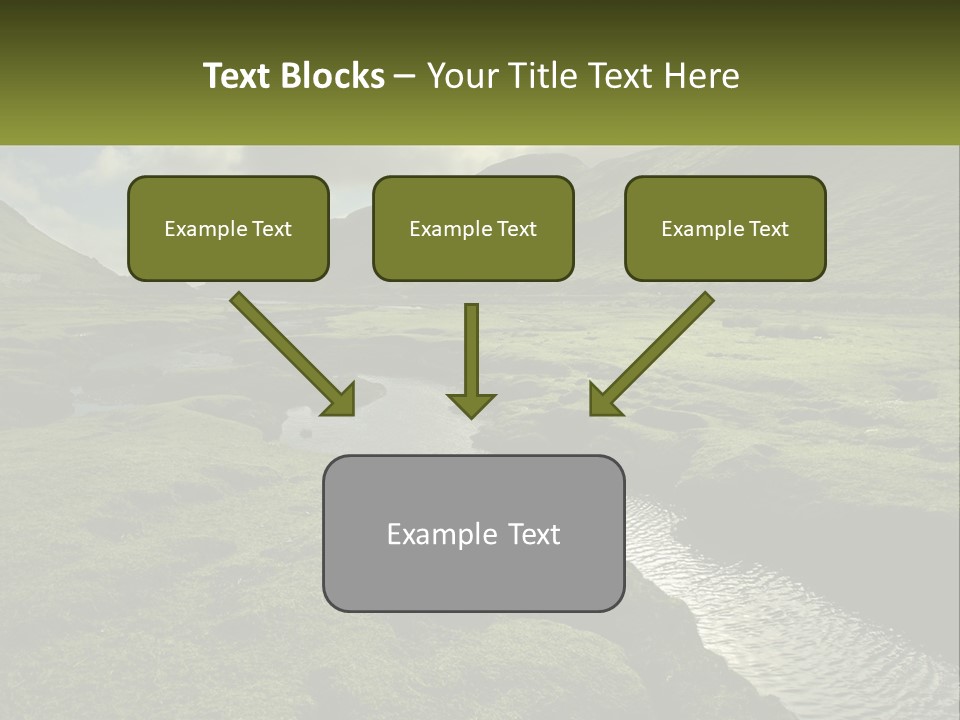 A River Running Through A Lush Green Valley PowerPoint Template