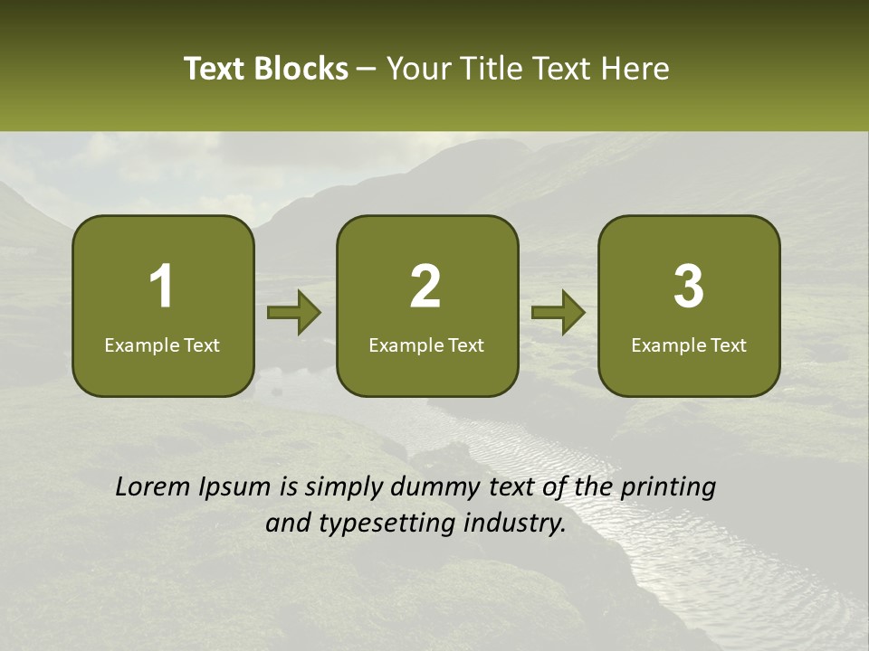 A River Running Through A Lush Green Valley PowerPoint Template
