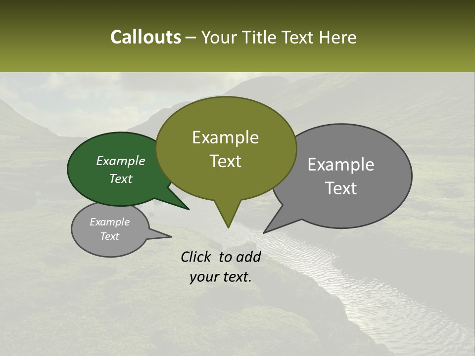 A River Running Through A Lush Green Valley PowerPoint Template