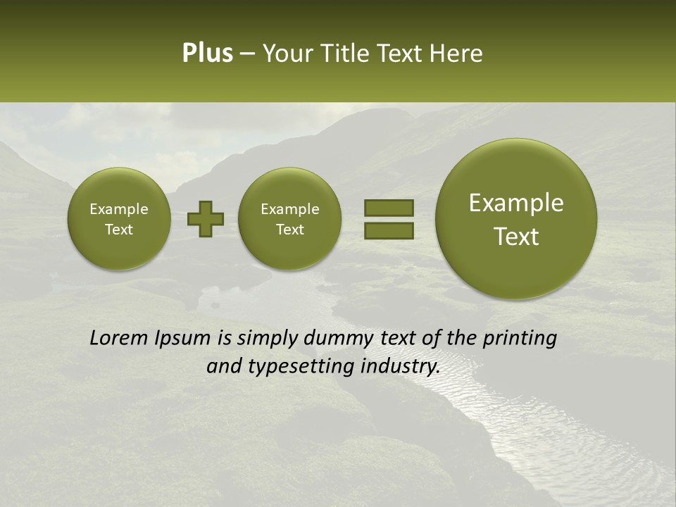 A River Running Through A Lush Green Valley PowerPoint Template