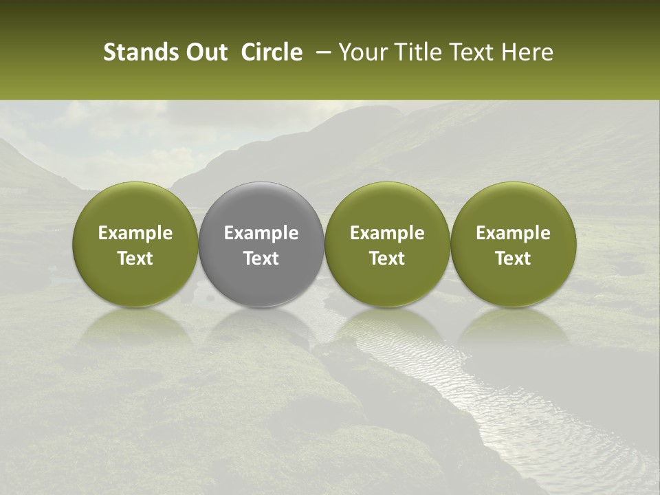 A River Running Through A Lush Green Valley PowerPoint Template