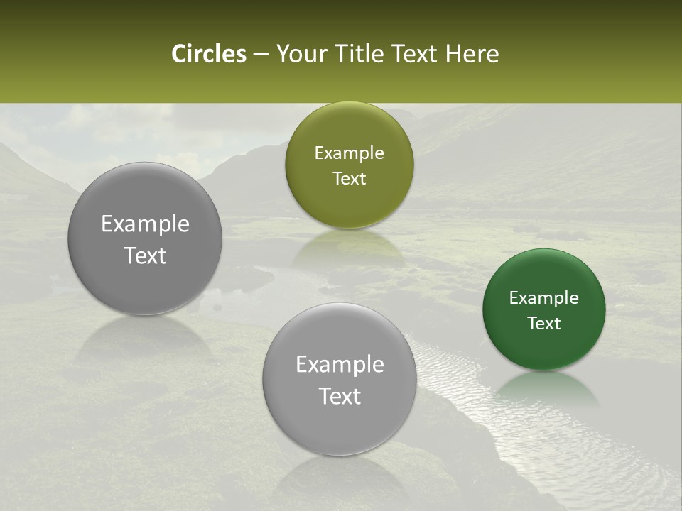 A River Running Through A Lush Green Valley PowerPoint Template