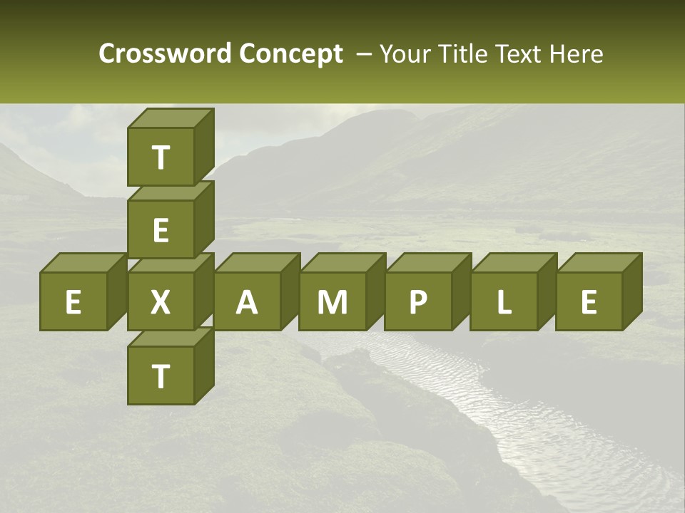 A River Running Through A Lush Green Valley PowerPoint Template