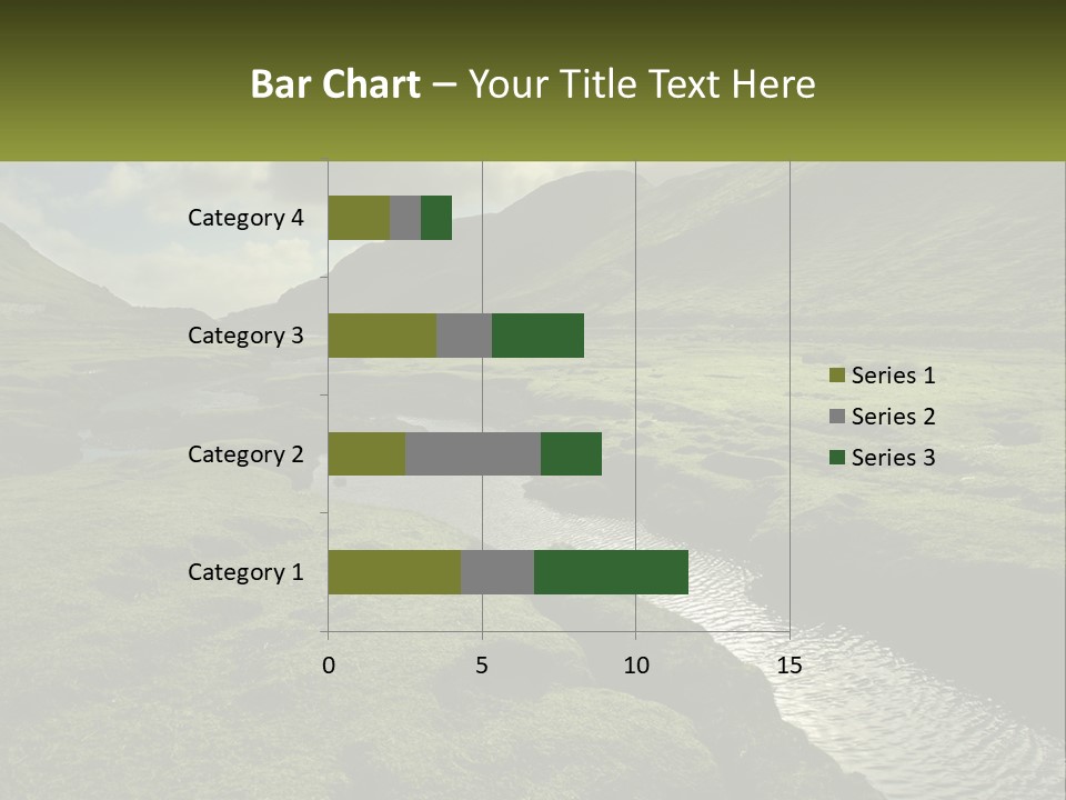 A River Running Through A Lush Green Valley PowerPoint Template