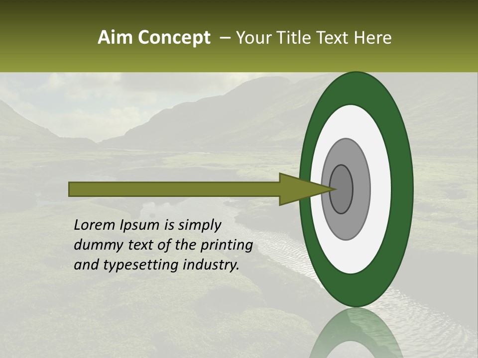 A River Running Through A Lush Green Valley PowerPoint Template