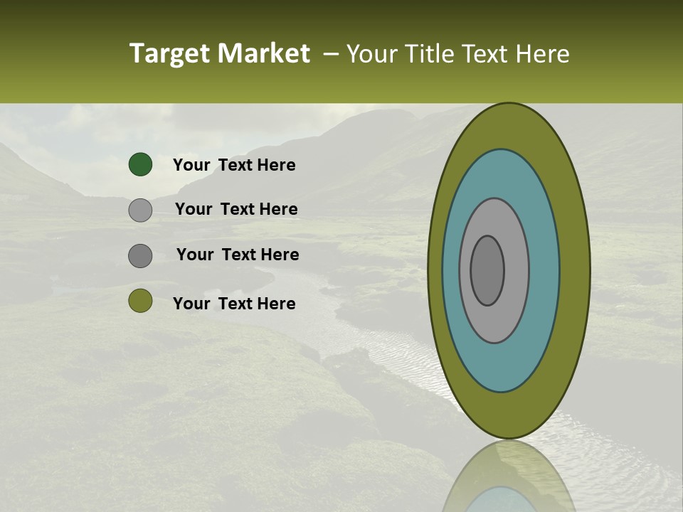 A River Running Through A Lush Green Valley PowerPoint Template