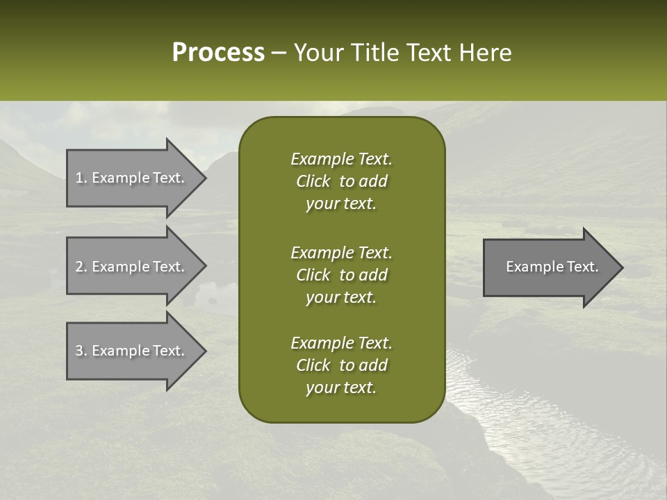 A River Running Through A Lush Green Valley PowerPoint Template