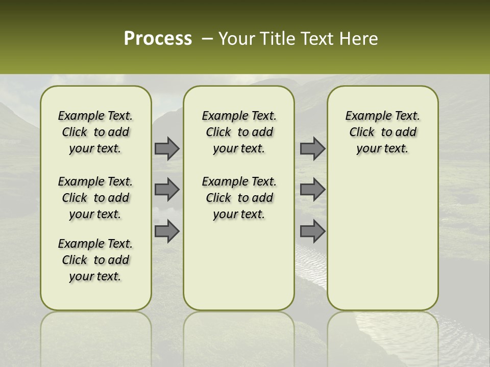 A River Running Through A Lush Green Valley PowerPoint Template