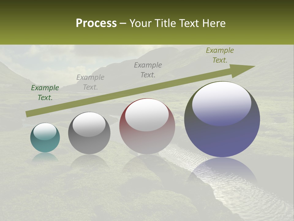 A River Running Through A Lush Green Valley PowerPoint Template