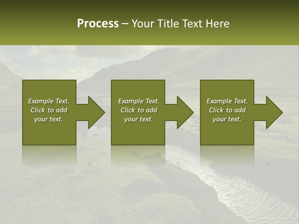 A River Running Through A Lush Green Valley PowerPoint Template