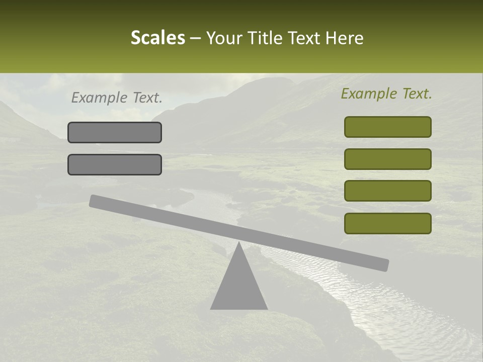 A River Running Through A Lush Green Valley PowerPoint Template