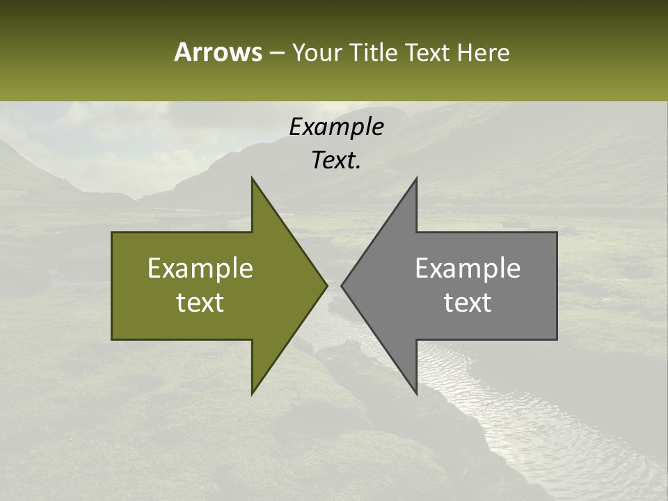 A River Running Through A Lush Green Valley PowerPoint Template
