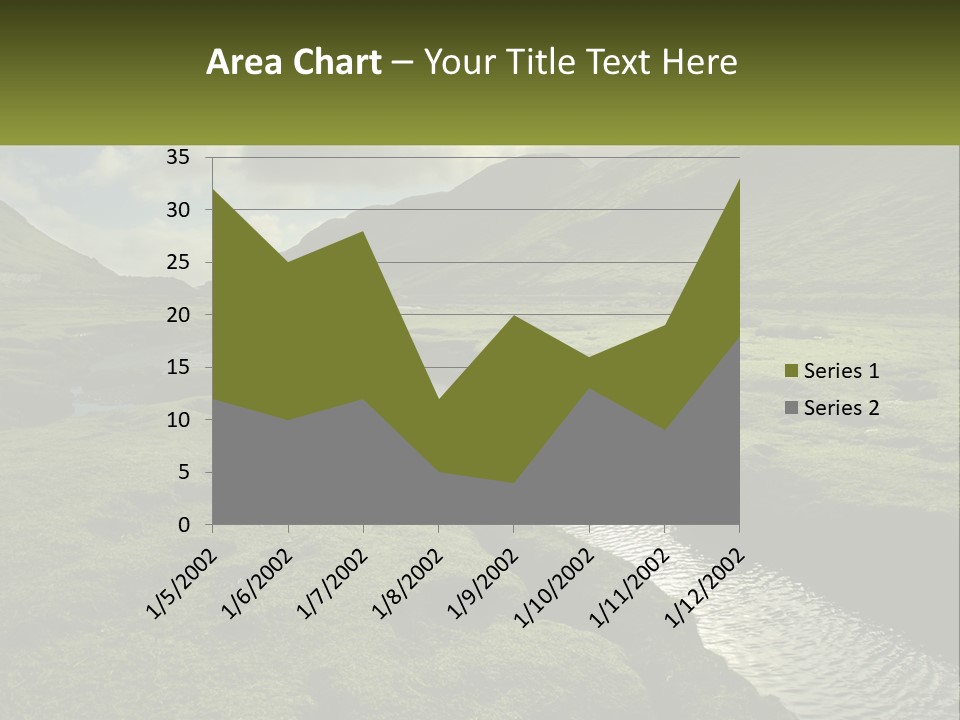 A River Running Through A Lush Green Valley PowerPoint Template