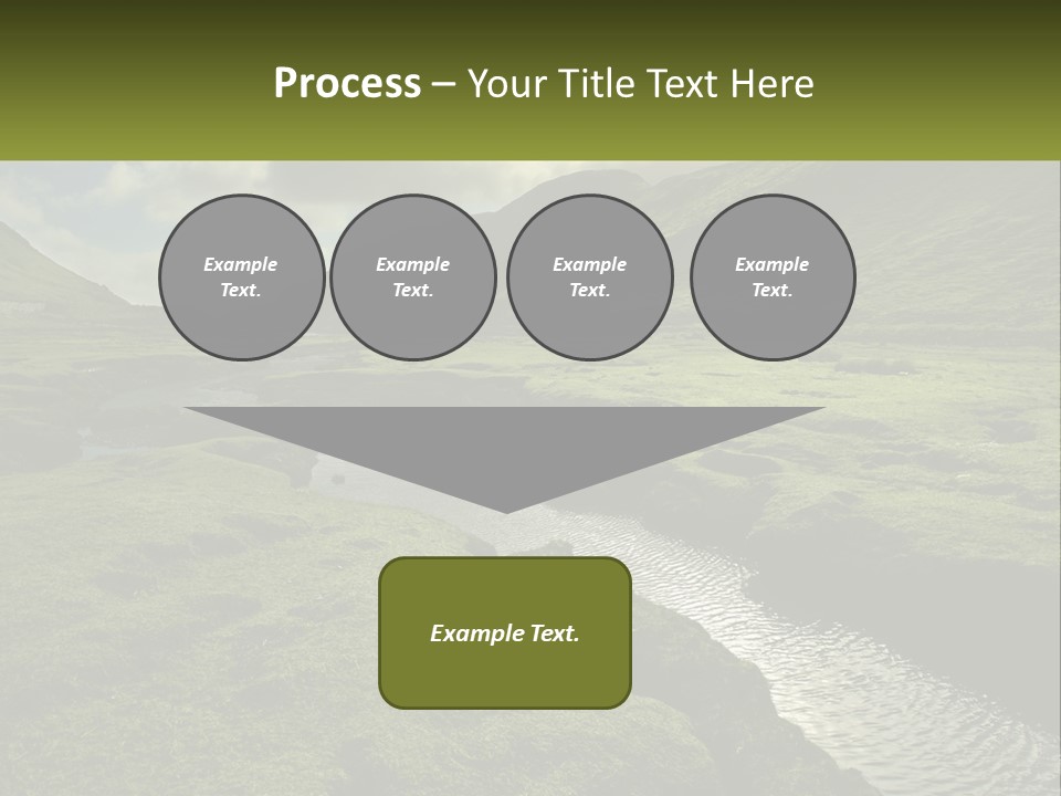 A River Running Through A Lush Green Valley PowerPoint Template