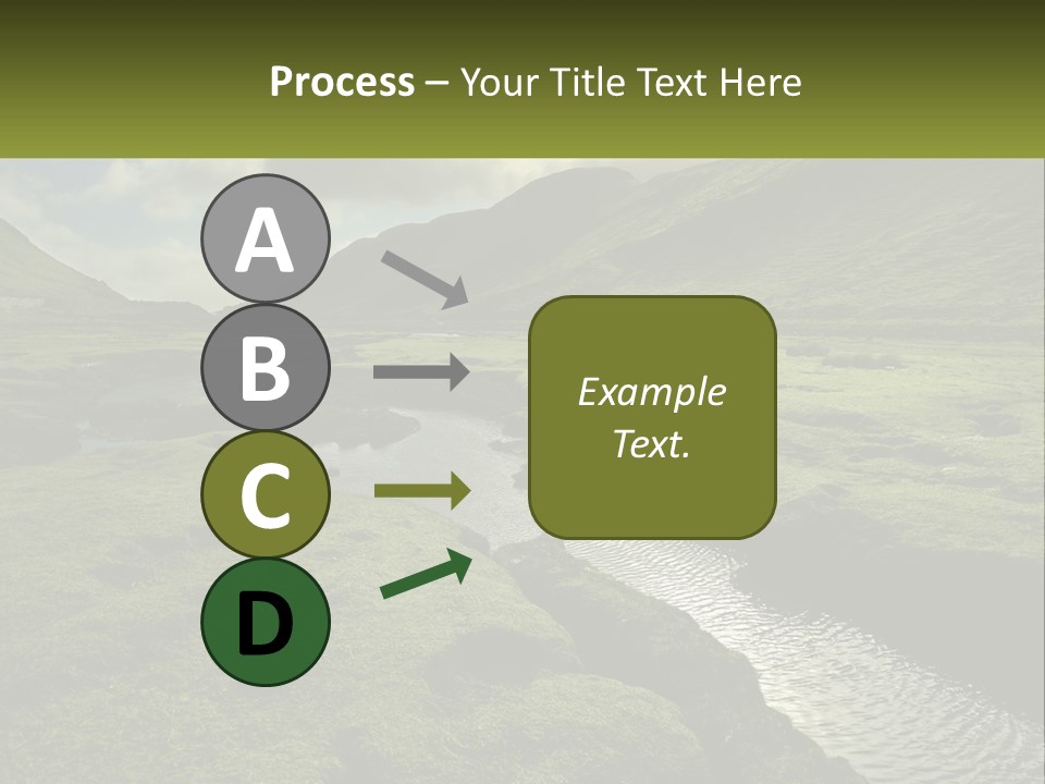 A River Running Through A Lush Green Valley PowerPoint Template