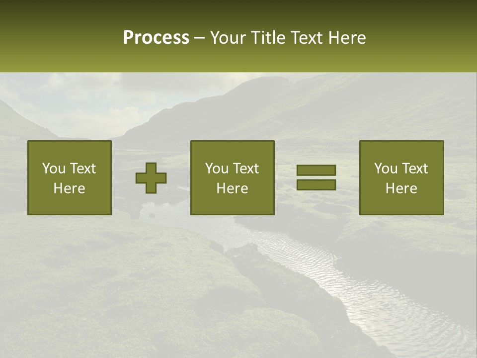 A River Running Through A Lush Green Valley PowerPoint Template