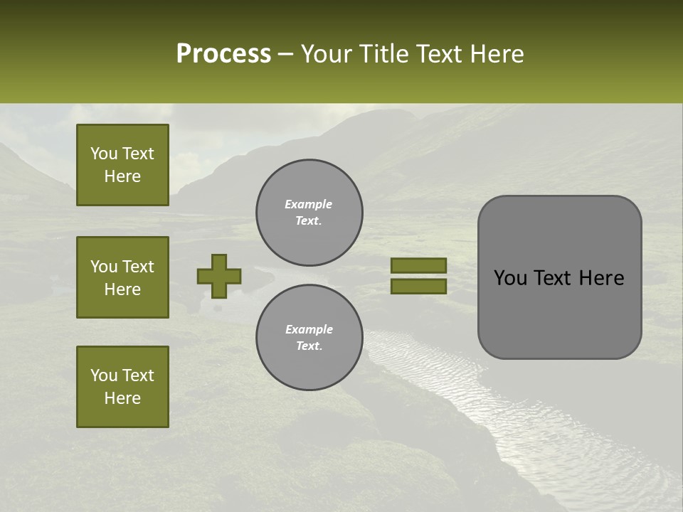 A River Running Through A Lush Green Valley PowerPoint Template