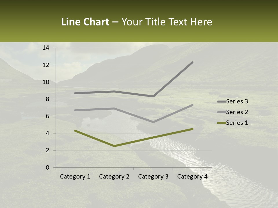 A River Running Through A Lush Green Valley PowerPoint Template