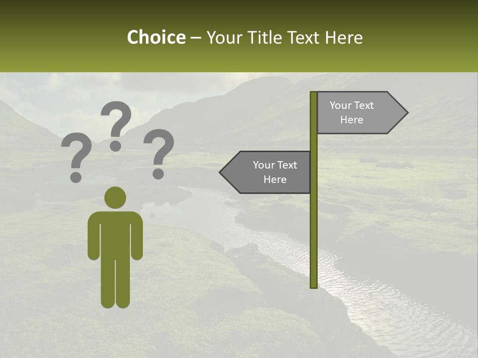 A River Running Through A Lush Green Valley PowerPoint Template