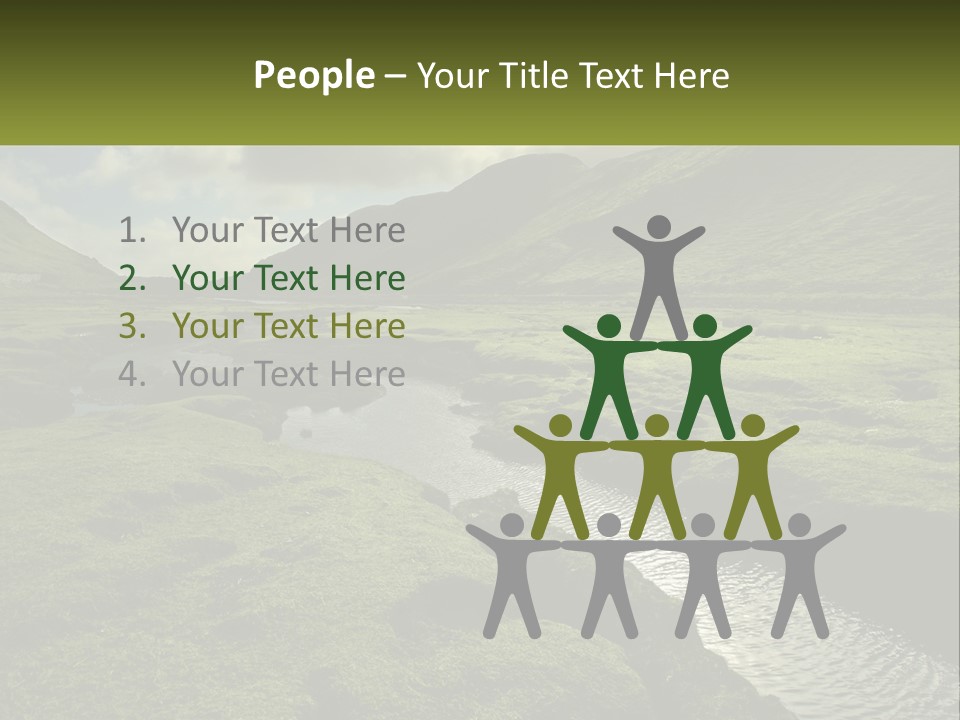 A River Running Through A Lush Green Valley PowerPoint Template