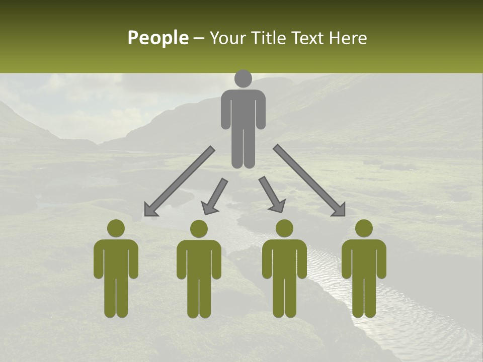 A River Running Through A Lush Green Valley PowerPoint Template