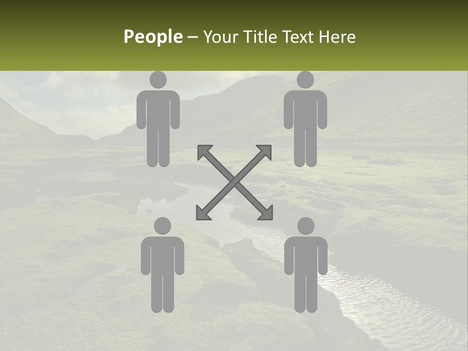 A River Running Through A Lush Green Valley PowerPoint Template