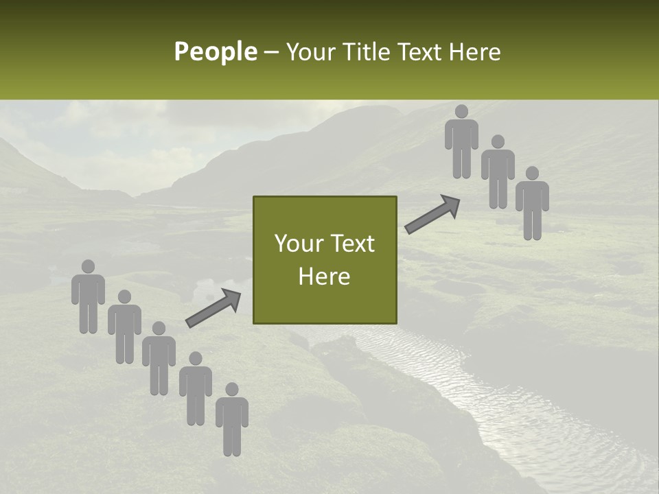 A River Running Through A Lush Green Valley PowerPoint Template