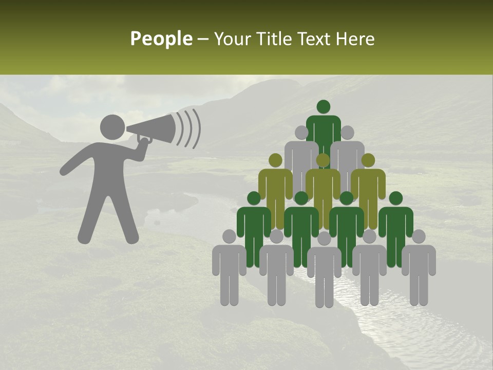 A River Running Through A Lush Green Valley PowerPoint Template