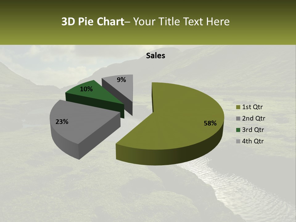 A River Running Through A Lush Green Valley PowerPoint Template