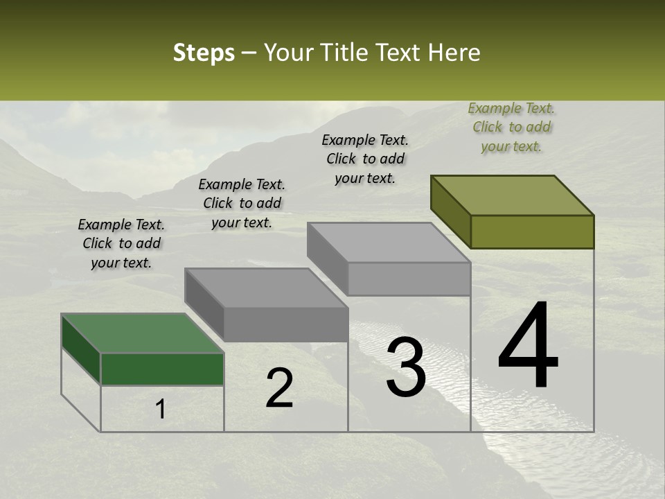 A River Running Through A Lush Green Valley PowerPoint Template