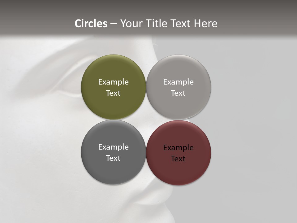 A White Statue Of A Man's Head With A Gray Background PowerPoint Template