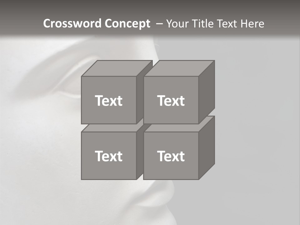 A White Statue Of A Man's Head With A Gray Background PowerPoint Template