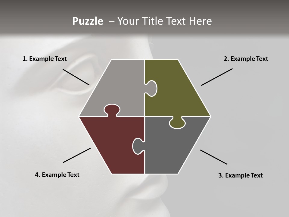 A White Statue Of A Man's Head With A Gray Background PowerPoint Template
