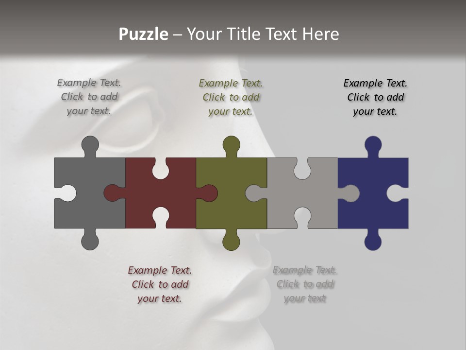 A White Statue Of A Man's Head With A Gray Background PowerPoint Template