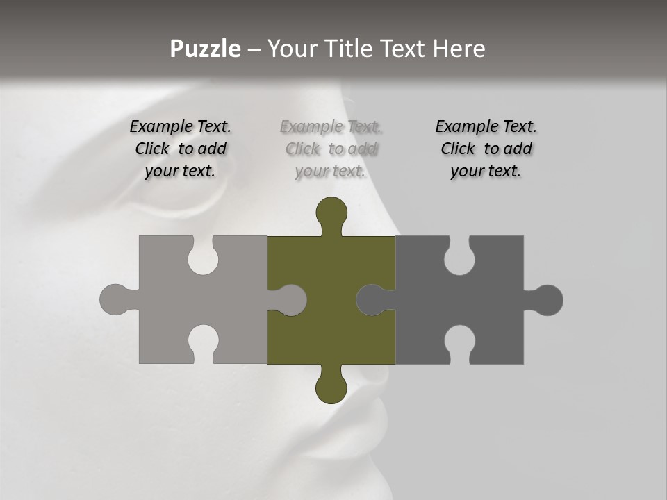 A White Statue Of A Man's Head With A Gray Background PowerPoint Template