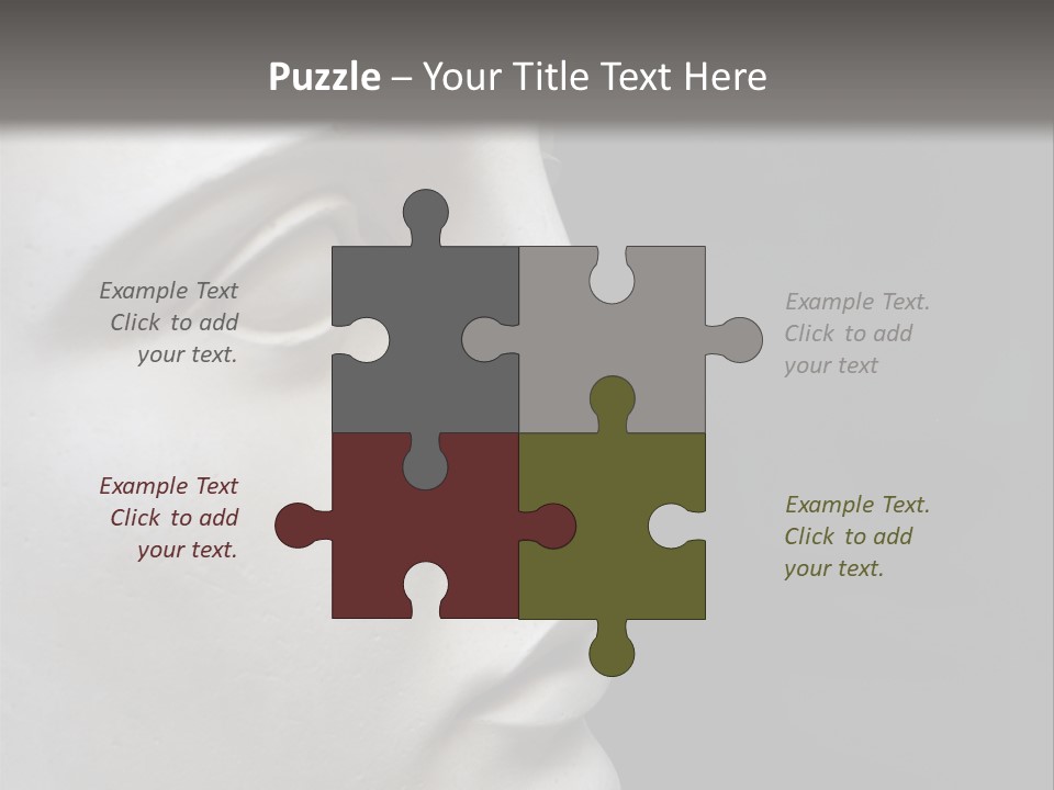 A White Statue Of A Man's Head With A Gray Background PowerPoint Template