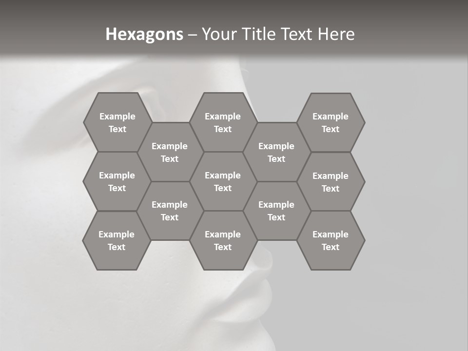 A White Statue Of A Man's Head With A Gray Background PowerPoint Template