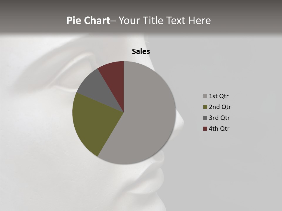 A White Statue Of A Man's Head With A Gray Background PowerPoint Template