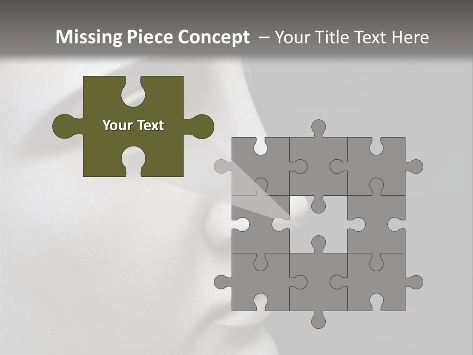 A White Statue Of A Man's Head With A Gray Background PowerPoint Template