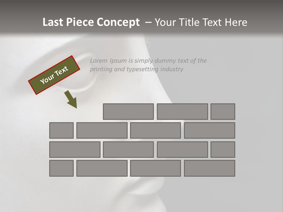 A White Statue Of A Man's Head With A Gray Background PowerPoint Template