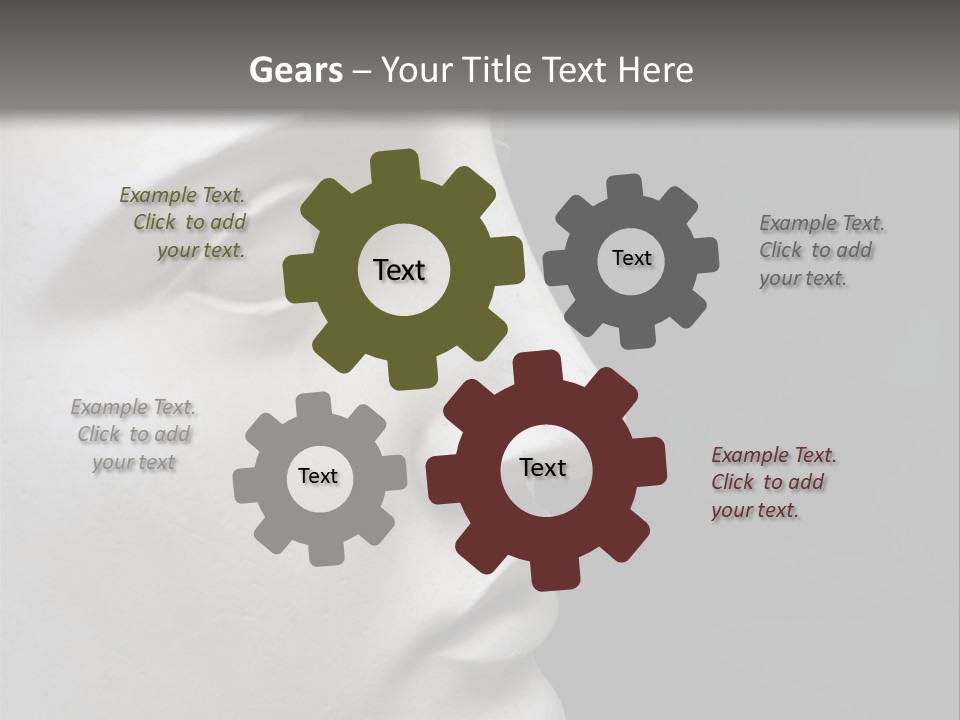 A White Statue Of A Man's Head With A Gray Background PowerPoint Template