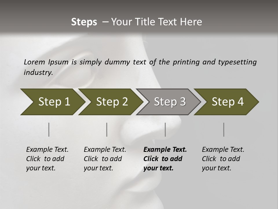 A White Statue Of A Man's Head With A Gray Background PowerPoint Template