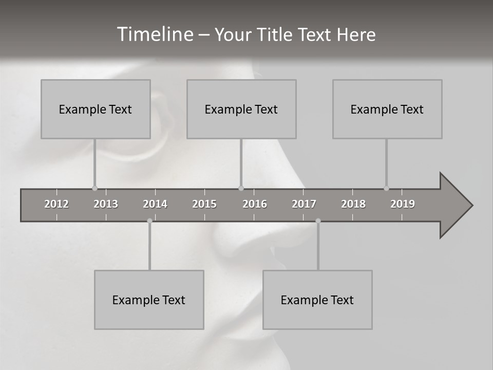 A White Statue Of A Man's Head With A Gray Background PowerPoint Template