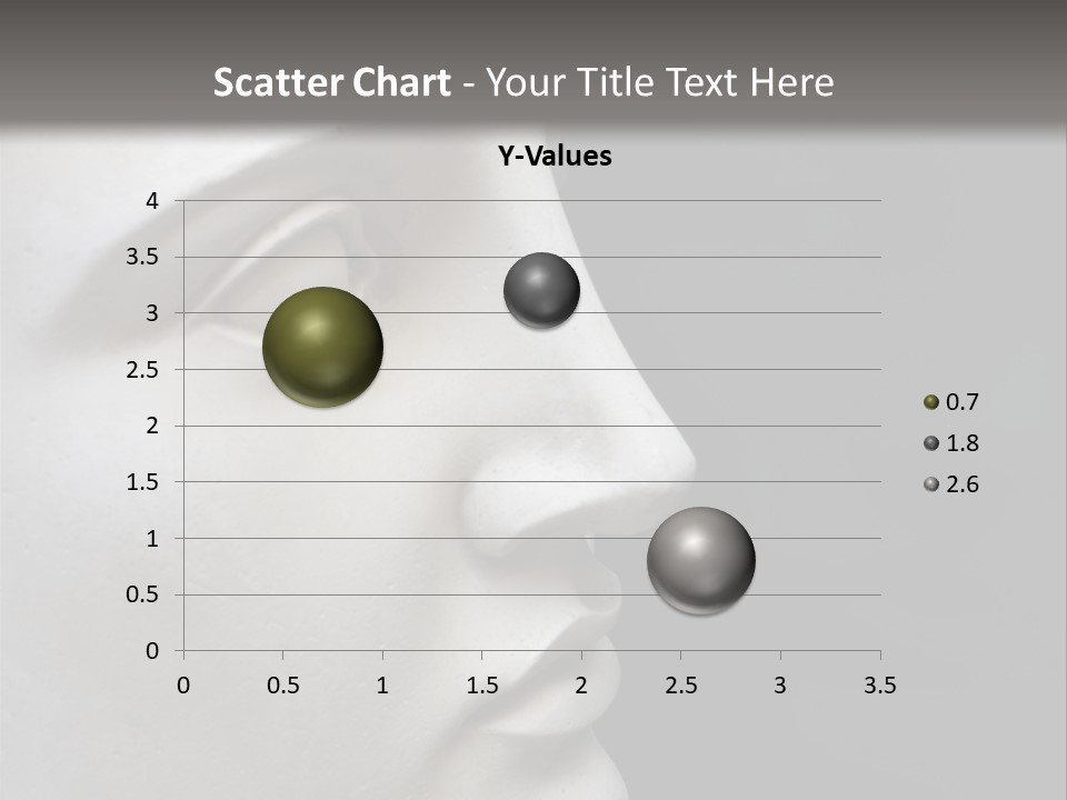 A White Statue Of A Man's Head With A Gray Background PowerPoint Template