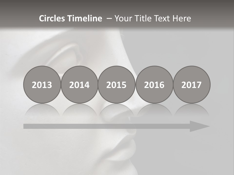 A White Statue Of A Man's Head With A Gray Background PowerPoint Template