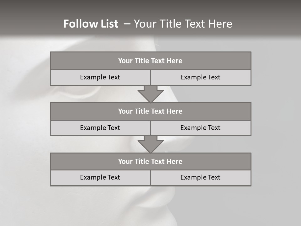 A White Statue Of A Man's Head With A Gray Background PowerPoint Template